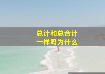 总计和总合计一样吗为什么