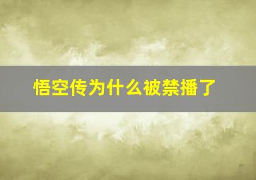 悟空传为什么被禁播了