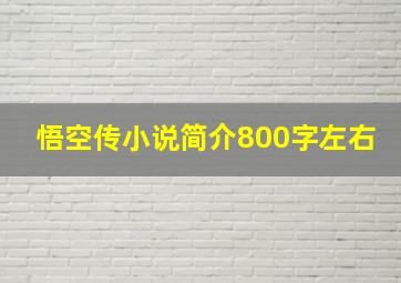 悟空传小说简介800字左右