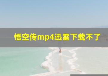 悟空传mp4迅雷下载不了