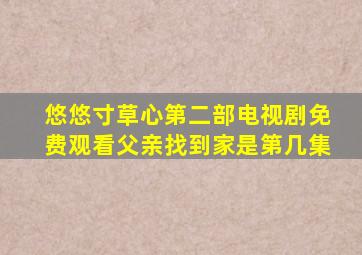 悠悠寸草心第二部电视剧免费观看父亲找到家是第几集