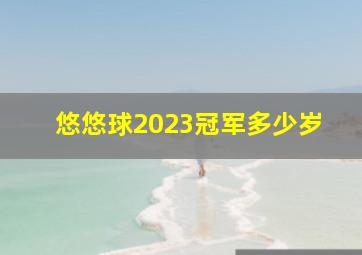 悠悠球2023冠军多少岁