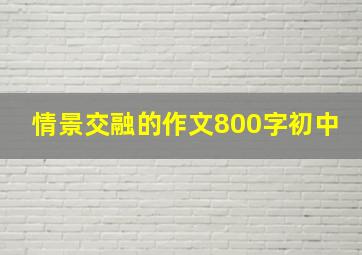 情景交融的作文800字初中