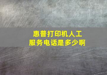 惠普打印机人工服务电话是多少啊