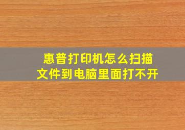 惠普打印机怎么扫描文件到电脑里面打不开