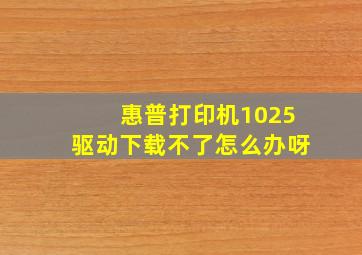 惠普打印机1025驱动下载不了怎么办呀