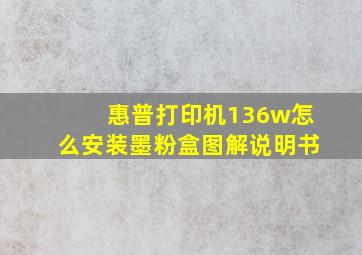 惠普打印机136w怎么安装墨粉盒图解说明书