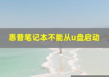 惠普笔记本不能从u盘启动