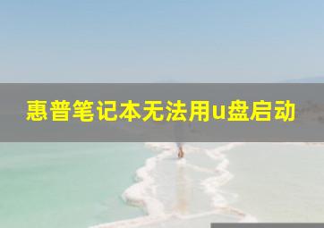 惠普笔记本无法用u盘启动