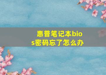 惠普笔记本bios密码忘了怎么办