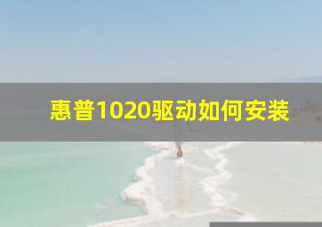 惠普1020驱动如何安装