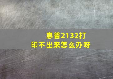 惠普2132打印不出来怎么办呀