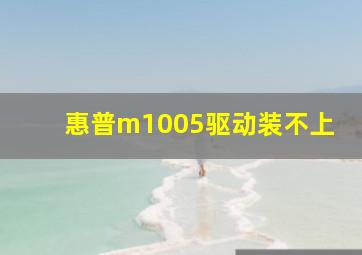 惠普m1005驱动装不上