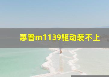 惠普m1139驱动装不上