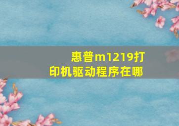 惠普m1219打印机驱动程序在哪