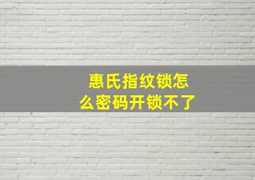 惠氏指纹锁怎么密码开锁不了