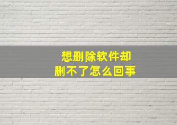 想删除软件却删不了怎么回事