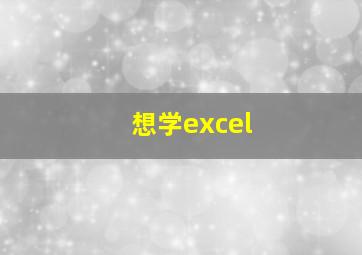 想学excel