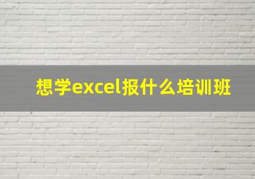 想学excel报什么培训班