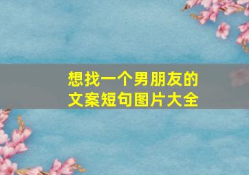 想找一个男朋友的文案短句图片大全