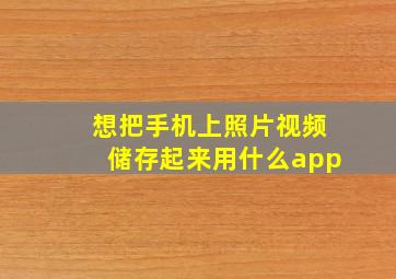 想把手机上照片视频储存起来用什么app