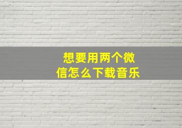 想要用两个微信怎么下载音乐