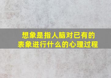 想象是指人脑对已有的表象进行什么的心理过程