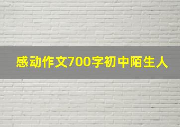 感动作文700字初中陌生人