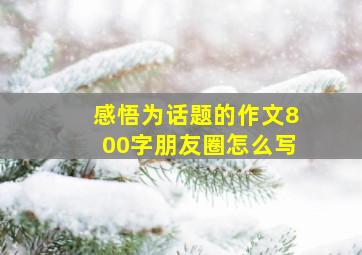 感悟为话题的作文800字朋友圈怎么写