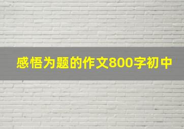 感悟为题的作文800字初中