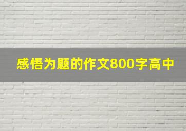 感悟为题的作文800字高中