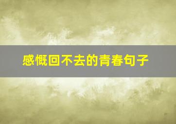 感慨回不去的青春句子