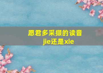 愿君多采撷的读音jie还是xie