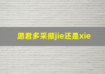 愿君多采撷jie还是xie