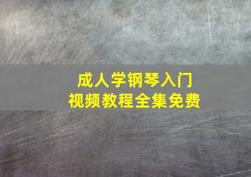 成人学钢琴入门视频教程全集免费