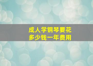 成人学钢琴要花多少钱一年费用