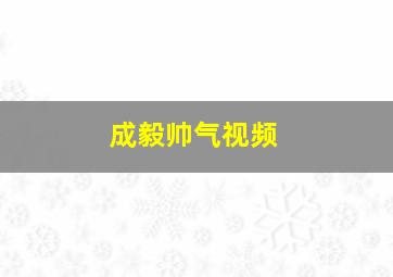 成毅帅气视频