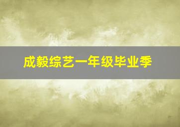 成毅综艺一年级毕业季