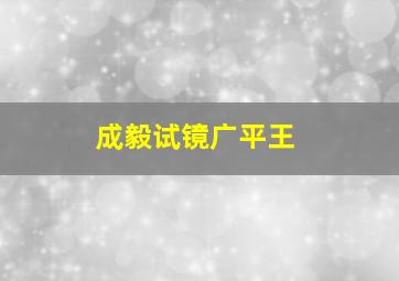 成毅试镜广平王