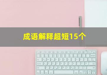 成语解释超短15个