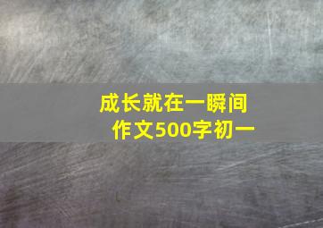 成长就在一瞬间作文500字初一