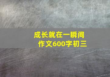 成长就在一瞬间作文600字初三