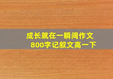 成长就在一瞬间作文800字记叙文高一下