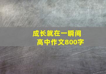 成长就在一瞬间高中作文800字