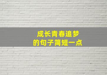 成长青春追梦的句子简短一点