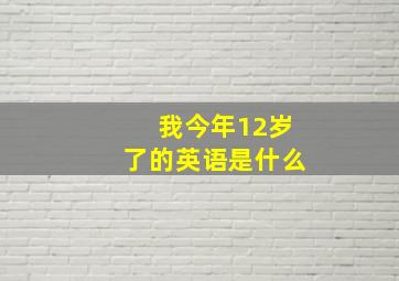 我今年12岁了的英语是什么