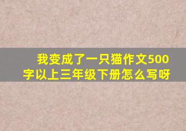 我变成了一只猫作文500字以上三年级下册怎么写呀