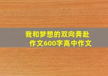 我和梦想的双向奔赴作文600字高中作文