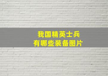 我国精英士兵有哪些装备图片