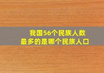 我国56个民族人数最多的是哪个民族人口